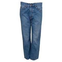 THE ROW blue washed cotton denim LESLEY STRAIGHT LEG Pants 6 S