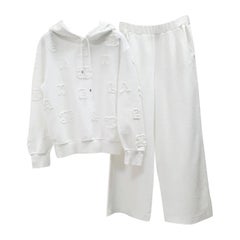 Chanel White Casual Pants Set Suit