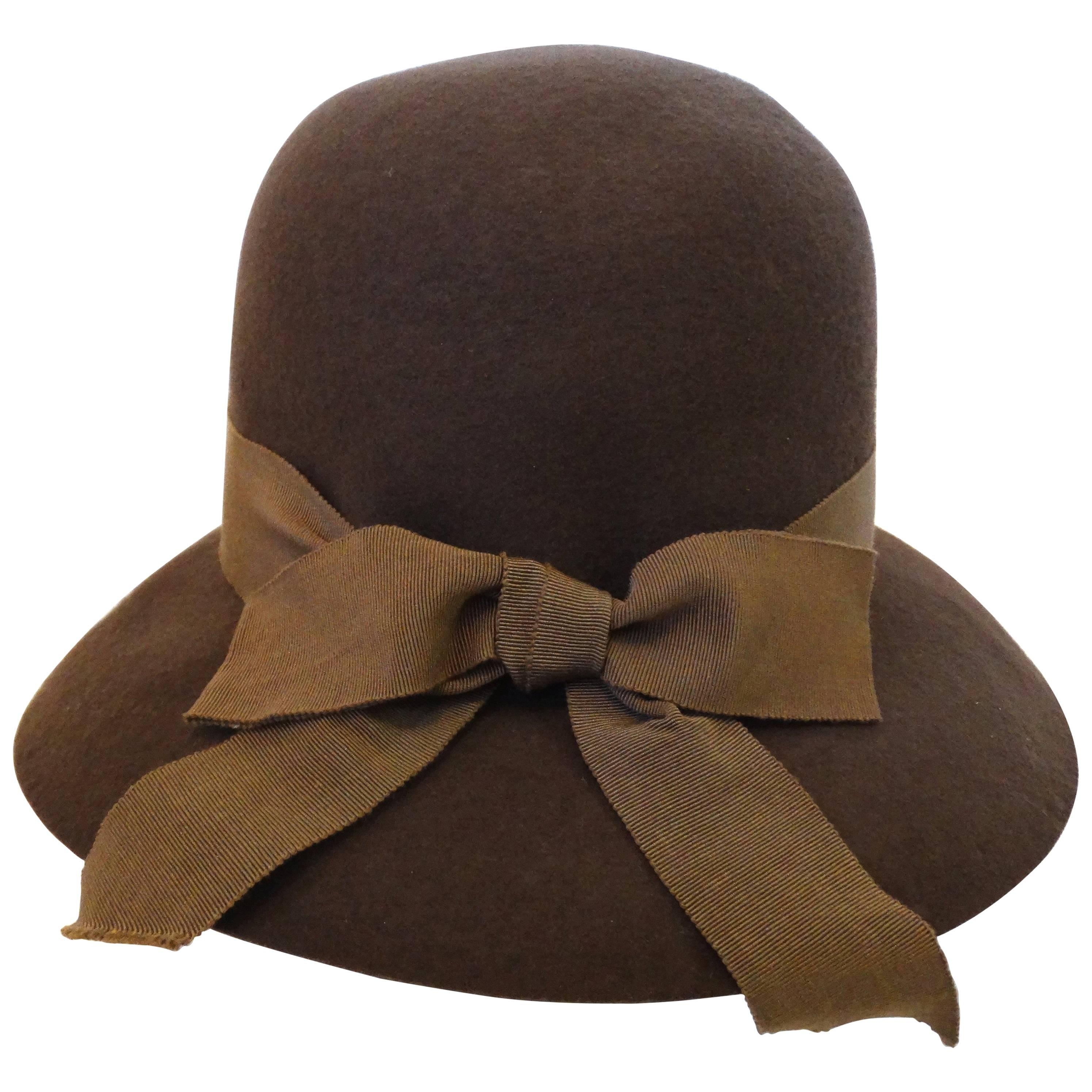 1980s Chanel 
Ladylike
 Felt Hat with Bow