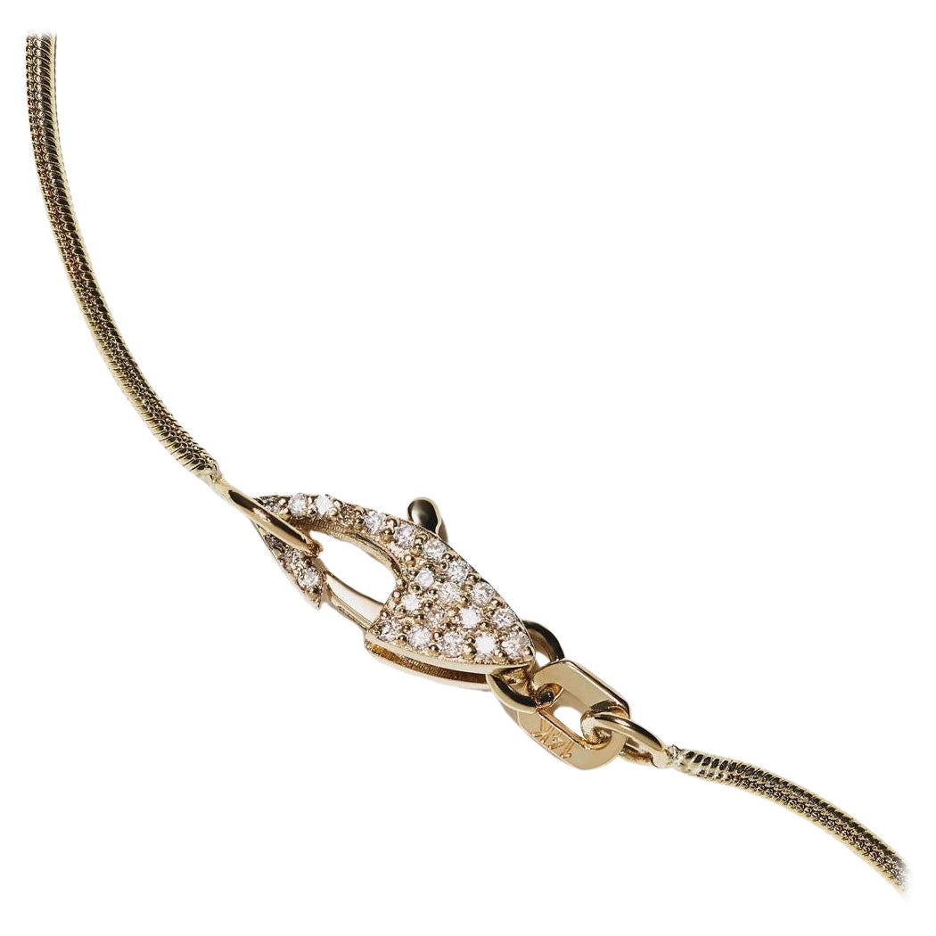 14k Gelbgold Schlangenkette Diamant-Halskette von Series of Eleven