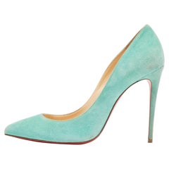 Christian Louboutin Blue Suede Pigalle Follies Pumps Size 38