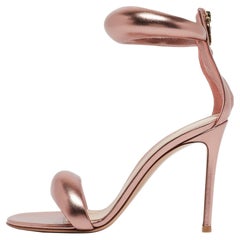 Gianvito Rossi - Sandales Bijoux en cuir or rose métallisé, taille 38,5