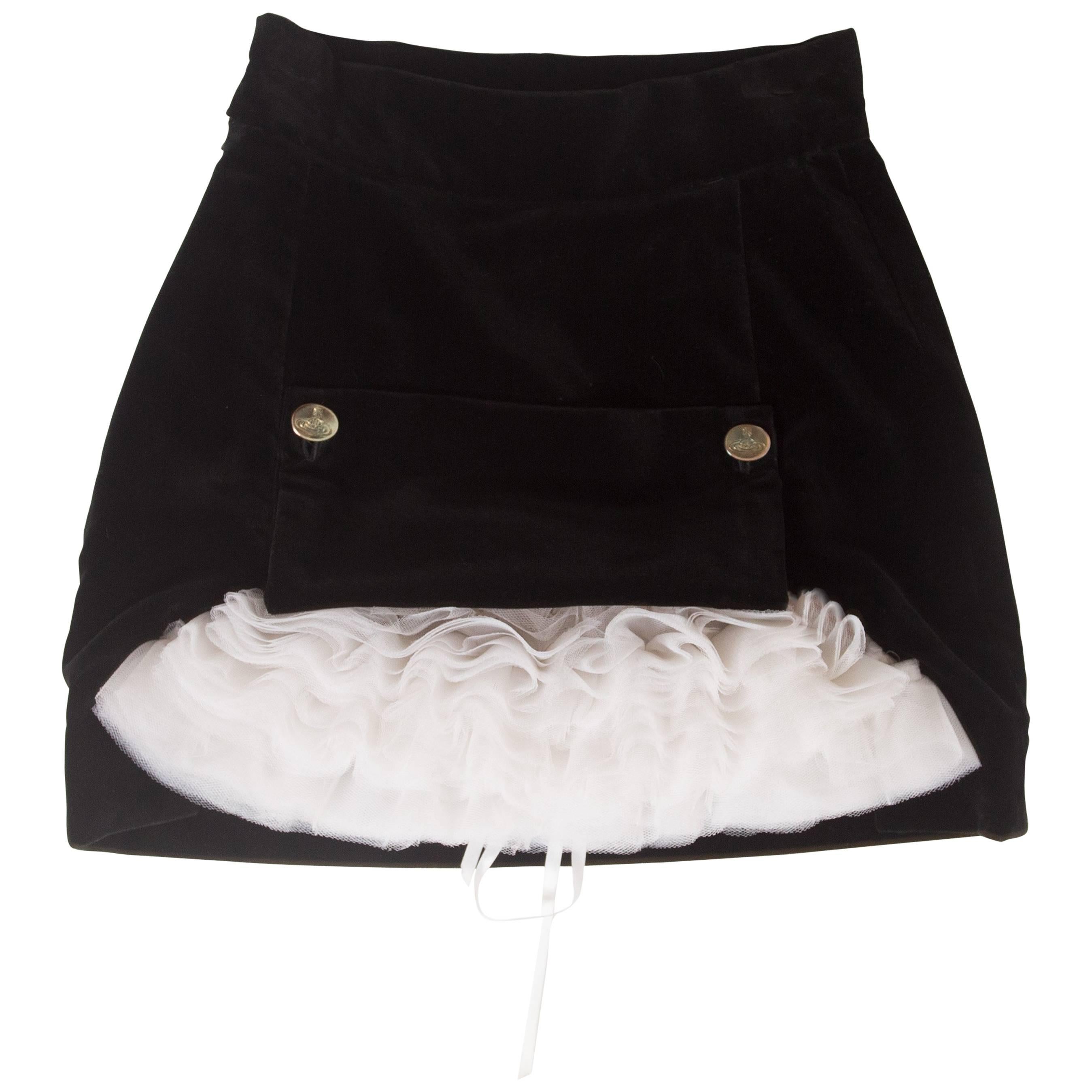 Vivienne Westwood black velvet mini skirt with crinoline, circa 1991