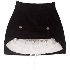 Vintage Vivienne Westwood black velvet mini skirt with crinoline, circa 1991