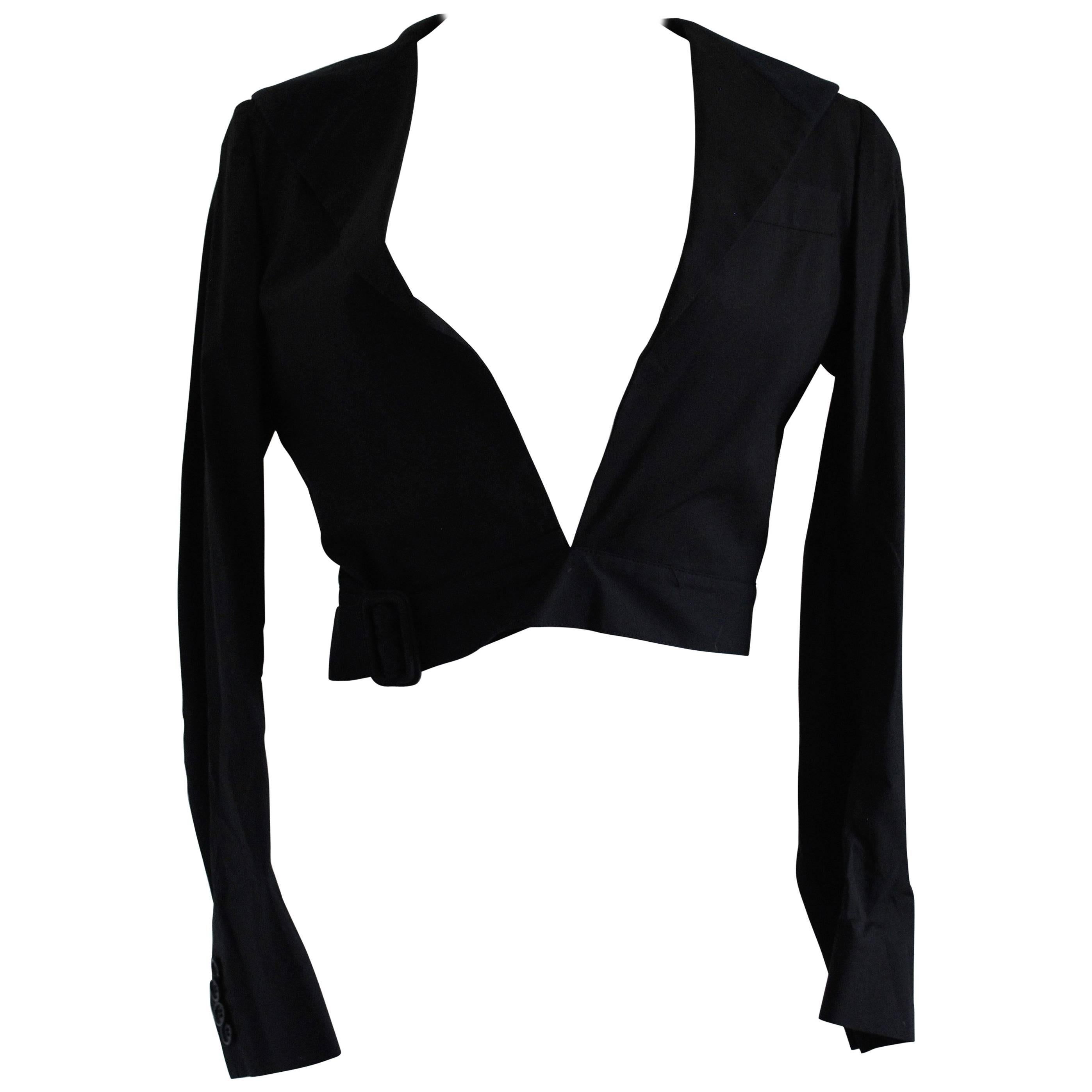 Helmut Lang Black Bolero jacket For Sale