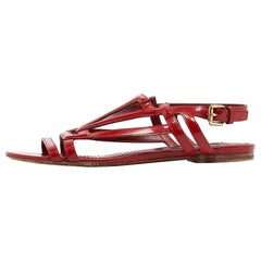 Louis Vuitton Red Patent Slingback Flats Size 36.5