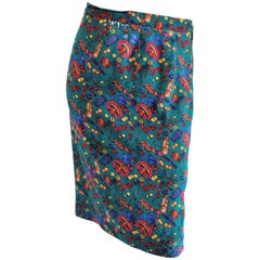 Multicolour Vintage silk skirt