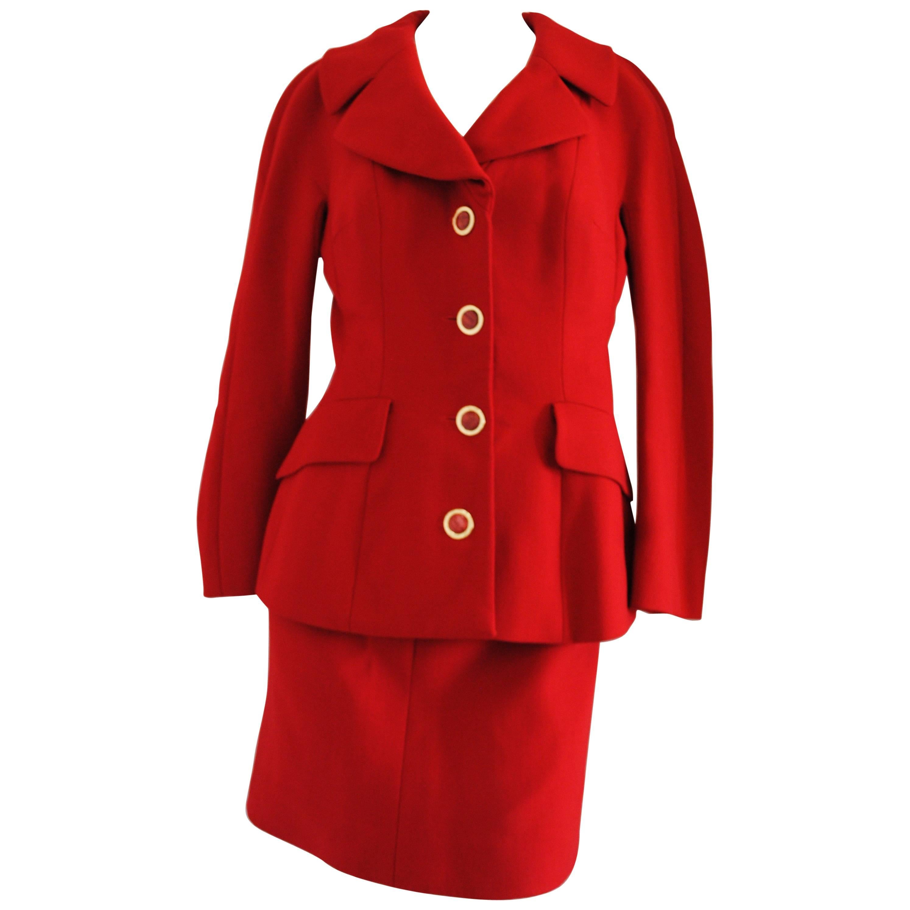 Dolce and Gabbana Red skirt suit at 1stDibs