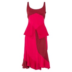 Yves Saint Laurent Rive Gauche Two Tone Paneled Crepe Tank Top & Skirt Set S