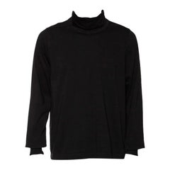 Rick Owens Black Knit Funnel Neck Detailed Oversized Jumper S
