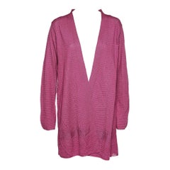 M Missoni Purple Patterned Knit Open Front Cardigan XL