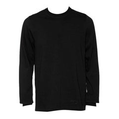 Rick Owens Black Knit Vega Combo Long Sleeve Crewneck Sweatshirt S