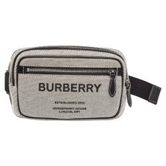 Burberry Grey/Black Canvas and Leather West Belt Bag