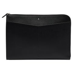 Montblanc Black Leather Meisterstuck Zip Pouch