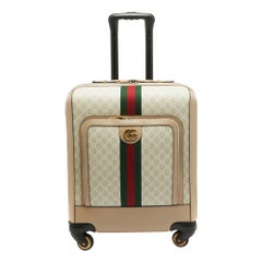 Gucci Beige GG Supreme Canvas and Leather Small Savoy Cabin Trolley