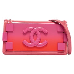 Chanel Pink/Orange Plexiglass and Patent Leather Small Boy Brick Flap Bag
