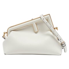 Fendi White Leather Small First Shoulder Bag