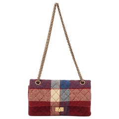 Chanel Red Gingham Tweed Classic 225 Reissue 2.55 Flap Bag