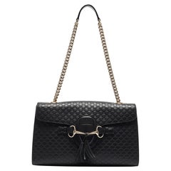 Gucci Black Leather Medium Emily Shoulder Bag