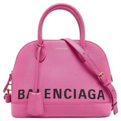Balenciaga Pink Leather Small Ville Satchel