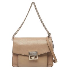 Givenchy Two Tone Beige Leather Small GV3 Shoulder Bag