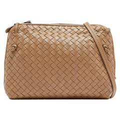 Bottega Veneta Beige Intrecciato Leather Nodini Crossbody Bag