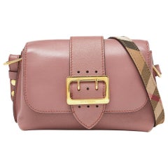 Burberry Blush Pink Leather Small Buckle Crossbody Bag