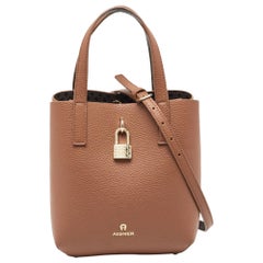 Aigner Brown Leather Leonie Bucket Bag