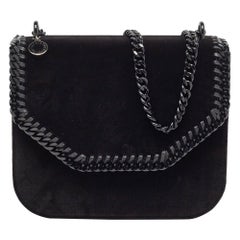 Stella McCartney Black Velvet Falabella Box Shoulder Bag