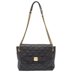 Marc Jacobs Black Quilted Leather Bow Shoulder Bag