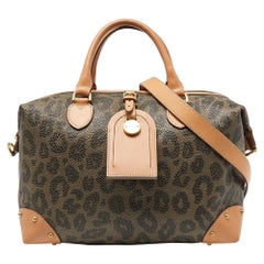 Mulberry Multicolor Leopard Print Coated Canvas and Leather Boston Bag