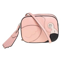 Tod's Pink Leather Flamingo Camera Crossbody Bag