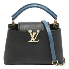 Louis Vuitton Black/Blue Taurillon Leather Capucines BB Bag