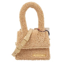 Borsa Jacquemus Mini in rafia e pelle beige Le Chiquito