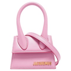 Borsa Jacquemus Mini Le Chiquito in pelle rosa con manico superiore