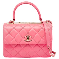 Chanel Pink Quilted Leather Small Trendy CC Top Handle Bag