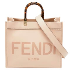 Fendi Pink Leather Medium Sunshine Shopper Tote