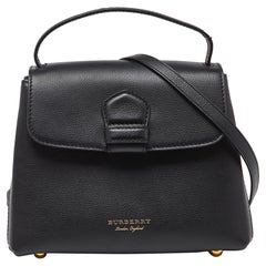 Burberry Borsa a manico superiore media Camberley in pelle e House Check nero/beige