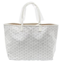 Goyard White Goyardine Coated Canvas and Leather Saint Louis PM Tote