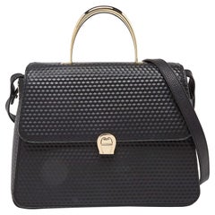 Aigner Schwarze Genoveva Top Handle Bag aus Leder
