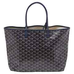 Goyard Blue Goyardine Coated Canvas and Leather Saint Louis PM Tote