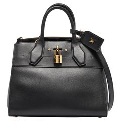 Louis Vuitton Black Leather City Steamer PM Bag