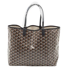 Goyard Black Goyardine Coated Canvas and Leather Saint Louis PM Tote