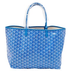 Goyard Blue Goyardine Coated Canvas and Leather Saint Louis PM Tote