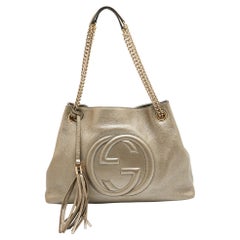 Gucci Metallic Leather Medium Soho Chain Tote