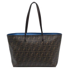 Fendi Tobacco Zucca Coated Canvas Medium Roll Shopper Tote