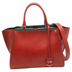 Fendi Brown Brick Leather Medium 3Jours Tote