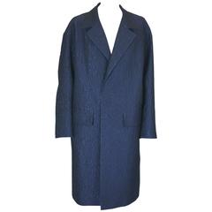 Dries Van Noten Navy Cloque Coat/Dress