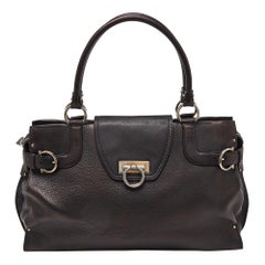 Salvatore Ferragamo Black Leather Virna Tote