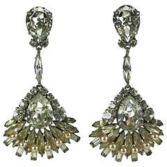 Vintage Glamorous French Drop Earclips